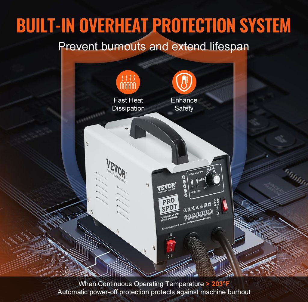 Saldatore A Punti, Kit Di Riparazione Ammaccature Con Saldatore Per Prigionieri 3 KW, Con Saldatura A Punti Automatica Manuale E 9 Modalità, Estrattore Per Ammaccature, Per Auto E Camion | IT - Foto 10