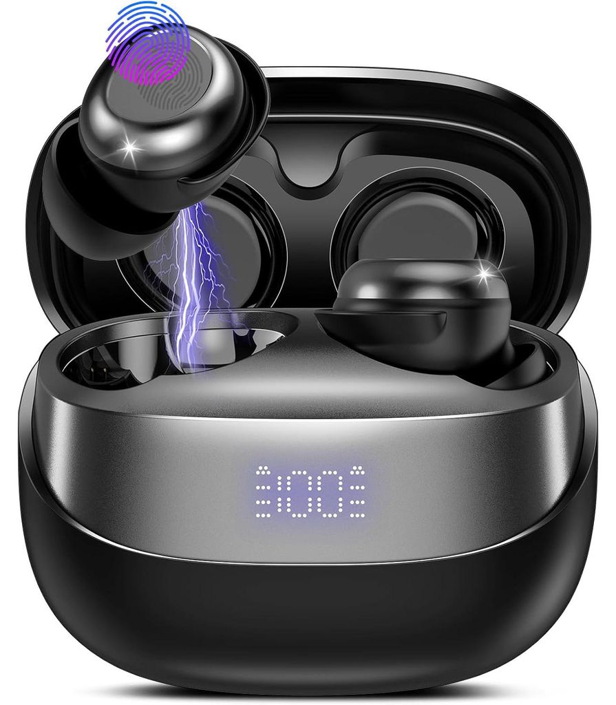 Drahtlose Bluetooth 5.3 TWS-Kopfhörer mit Mikrofon – Fone Bluetooth-Ohrhörer, Sport-Ohrstöpsel, Lauf-Headset für Apple und Xiaomi, schwarz
