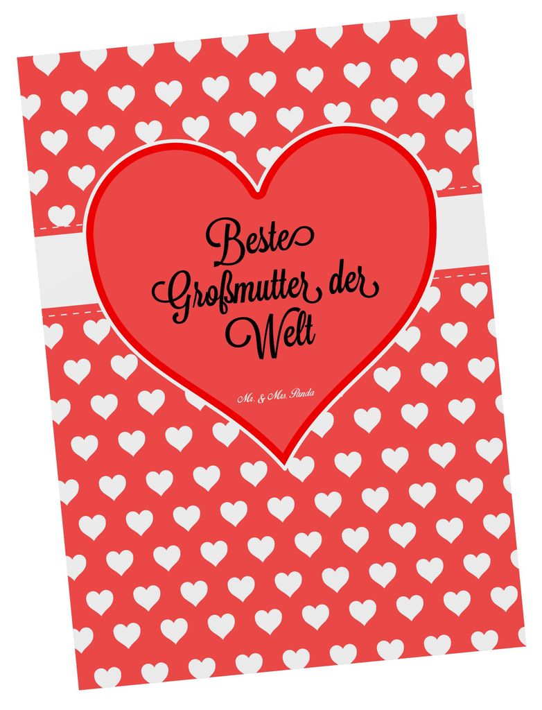 Mr. & Mrs. Panda bildkarte Großmutter - Geschenk, Ansichtskarte, Postkarte, Postkarten, Kunstkarten, Enkelin, Grußkarte, Mama, Geburtstag, Ansich...