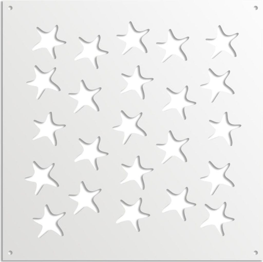 STARFISH – Perforiertes PVC–Panel – Sonnenschutz 73x73 cm weiß