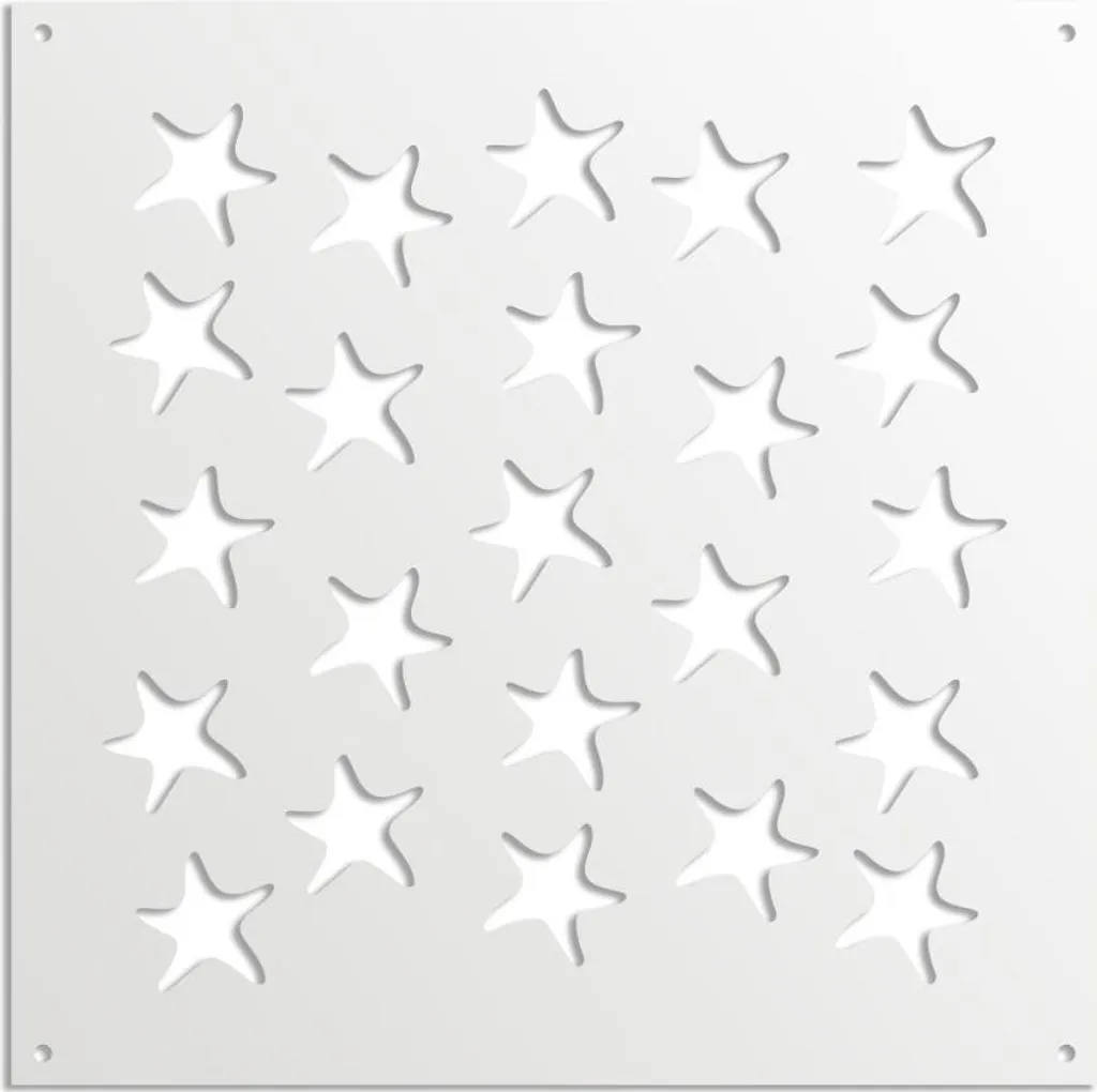 STARFISH - Pannello in PVC traforato - Parasole 73x73 cm bianco
