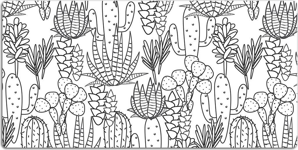 Schreibtischmatte Tischunterlage 100x50 cm Mauspad - Kakteen