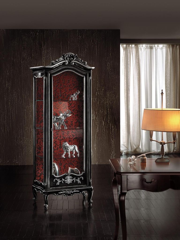 Vitrine Schrank Vitrinen Wohnzimmer Schränke Anrichte Italienische Möbel Holz