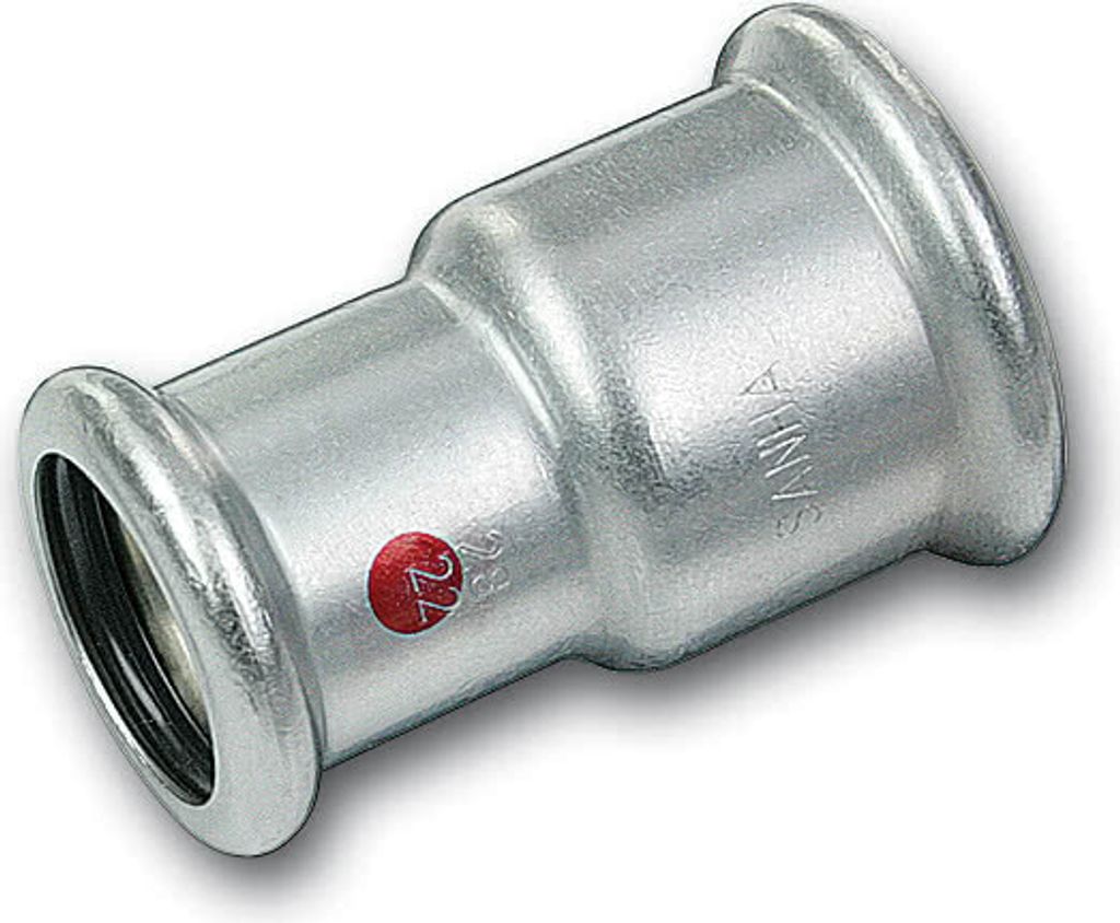 SANHA-Therm Reduziermuffe : 22x18 Anschluss Dimension: 22x18