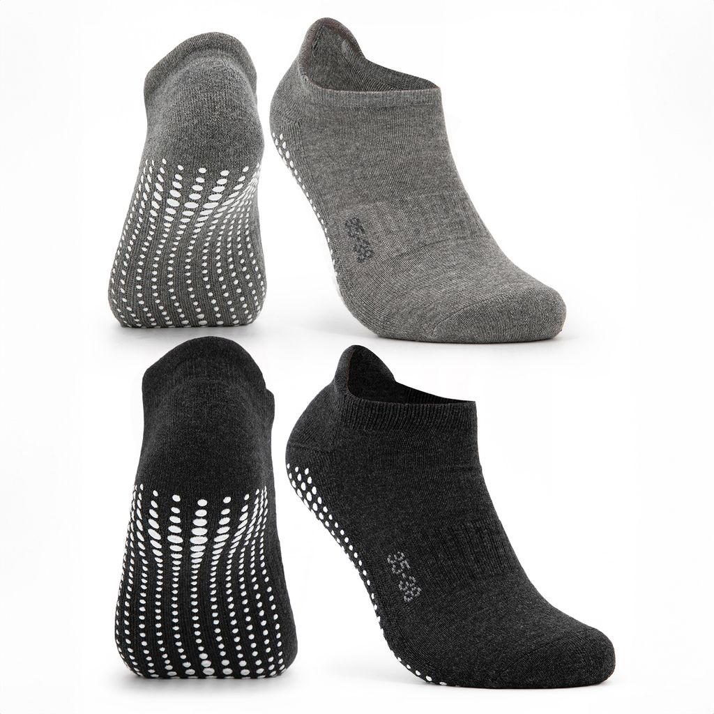 Occulto Damen & Herren Yogasocken 2-4er Pack (Modell: Mady) 2P,BlkGry 39-42
