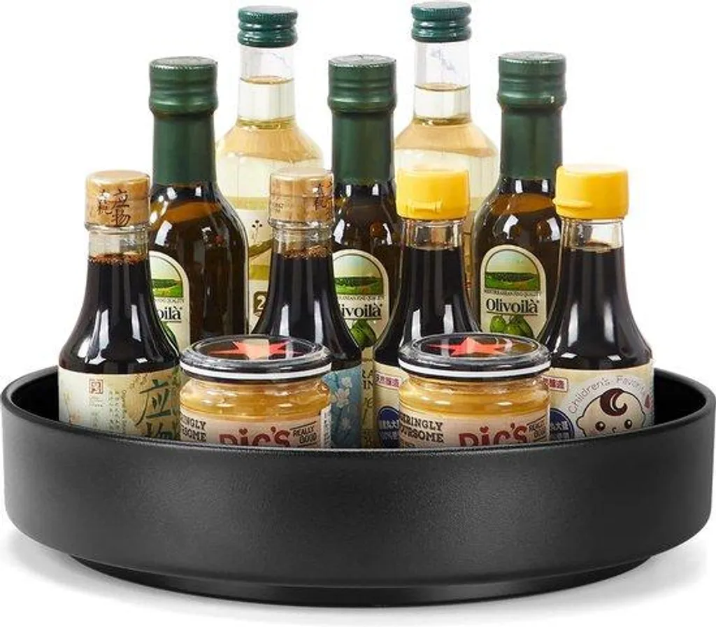 Organiseur rond herbes aromatiques 27 cm - Lazy Susan compact pour cuisine