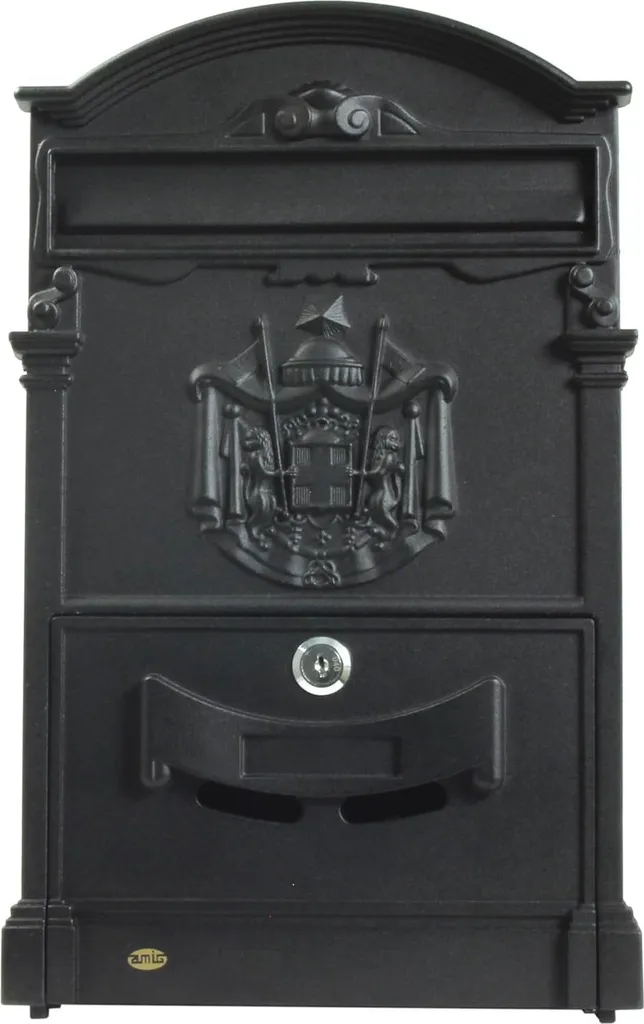 Boîte aux lettres aluminium noir mat classique 40 cm résistante UV - 2