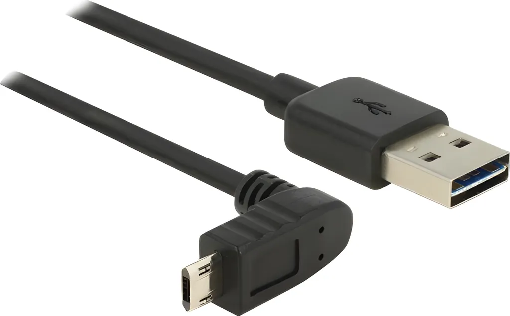 Delock Cavo Micro USB 0.5m Angolato 90° | Easy-USB Reversibile Alta Qualità