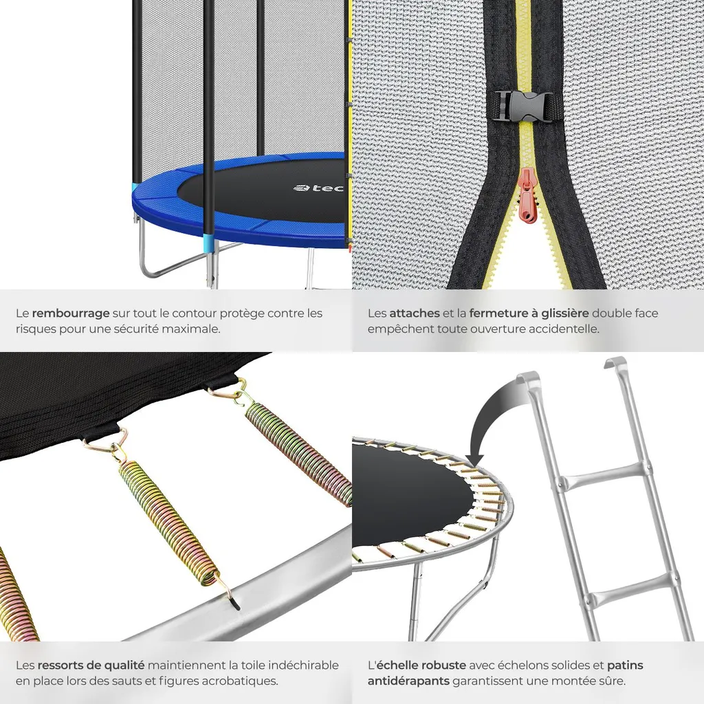 Trampoline 366 cm Modèle B grand format avec saut dynamique et sécurisé