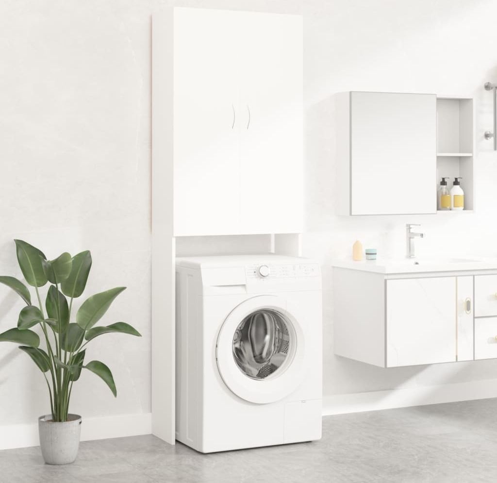 vidaXL Waschmaschinenschrank Weiß modern 64x25,5x190 cm Produktbild 