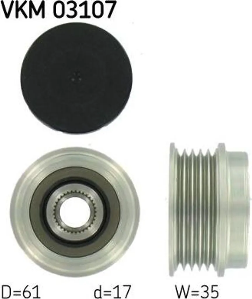 Roue libre alternateur SKF VKM03107 pour entretien courroie Audi A4 Passat