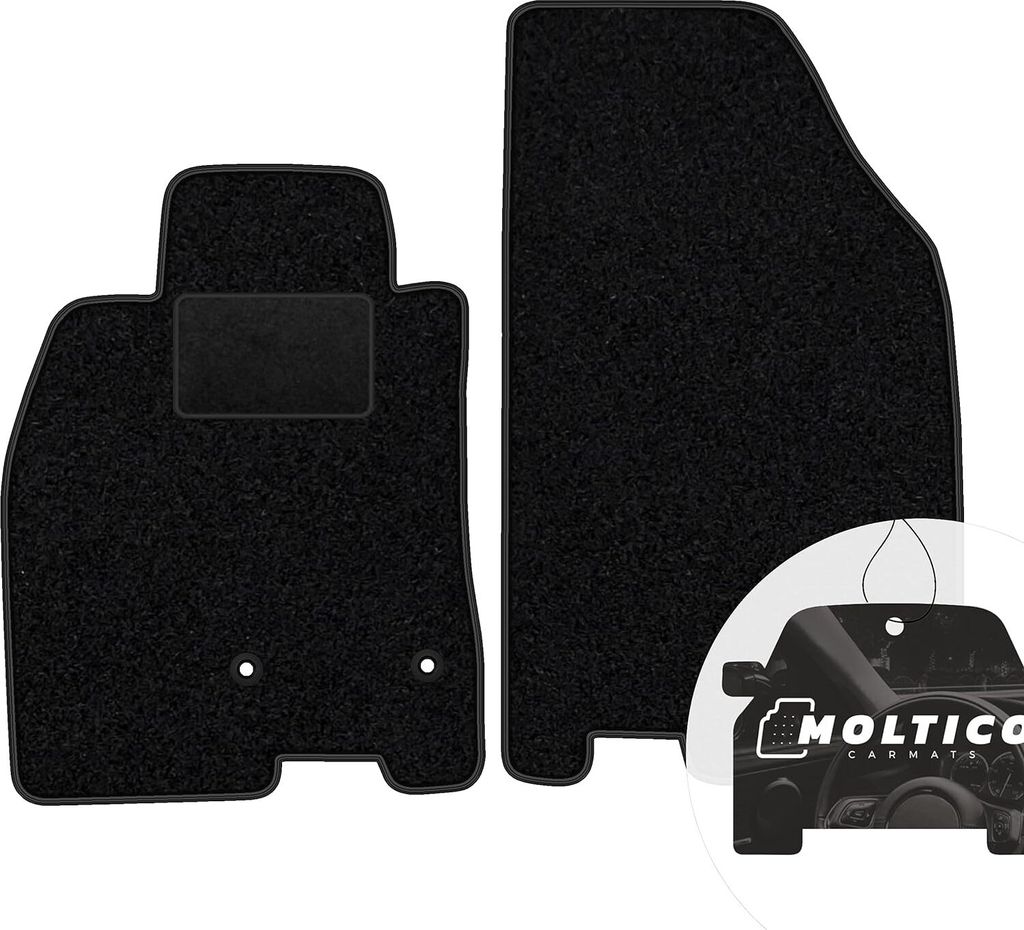 moto-MOLTICO Vorne Fußmatten Auto Velours Autoteppiche Schwarz Automatten Set 2-teilig passend für Renault Megane I Coupe 1995-2002