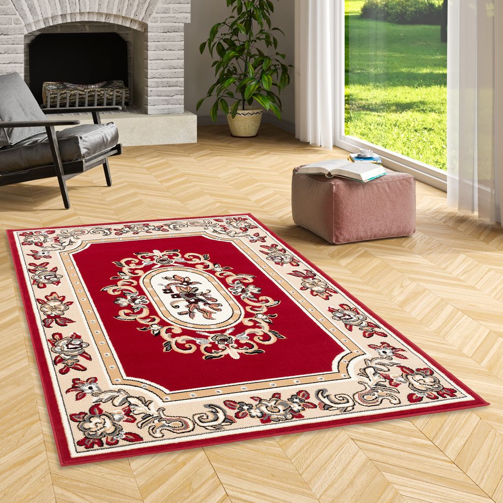 Orient Velours Teppich Trendline Rot, Größe:160x225 cm