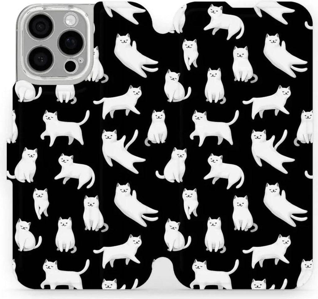 Handyhülle mit klappe für iPhone 16 Pro Max, Mobiwear Book, Luna-Kätzchen