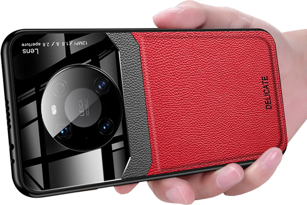Custodia Huawei Mate 40 Pro Rosso: Pelle e TPU Antiurto di Classe
