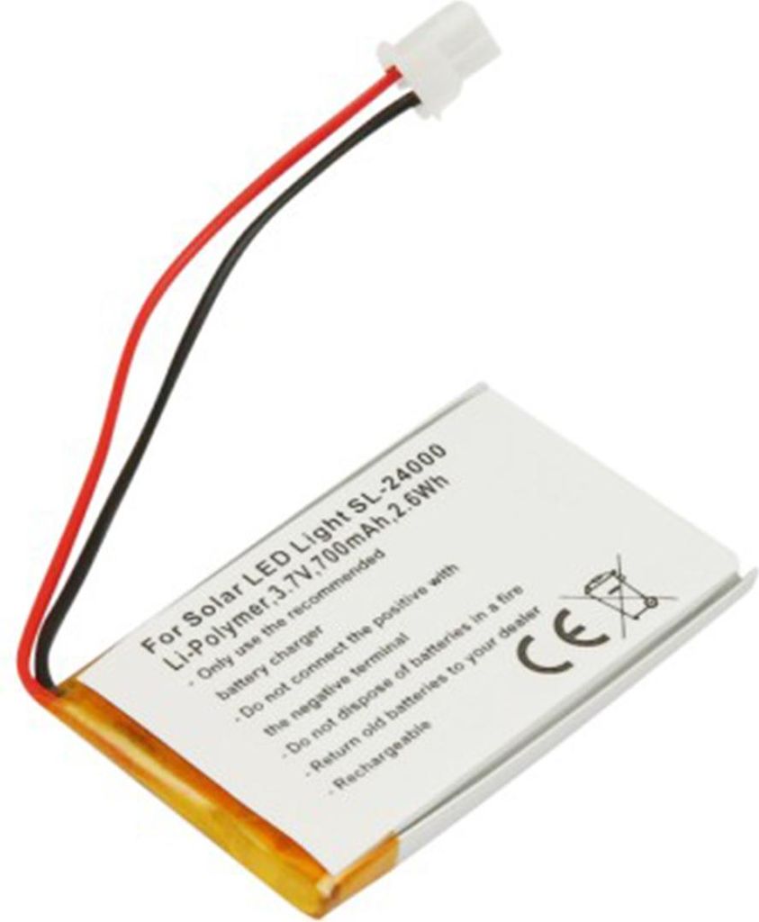 Avizar, Akku für SL‐24000 Solar‐LED Lampe, Li‐Polymer 700 mAh, Weiß