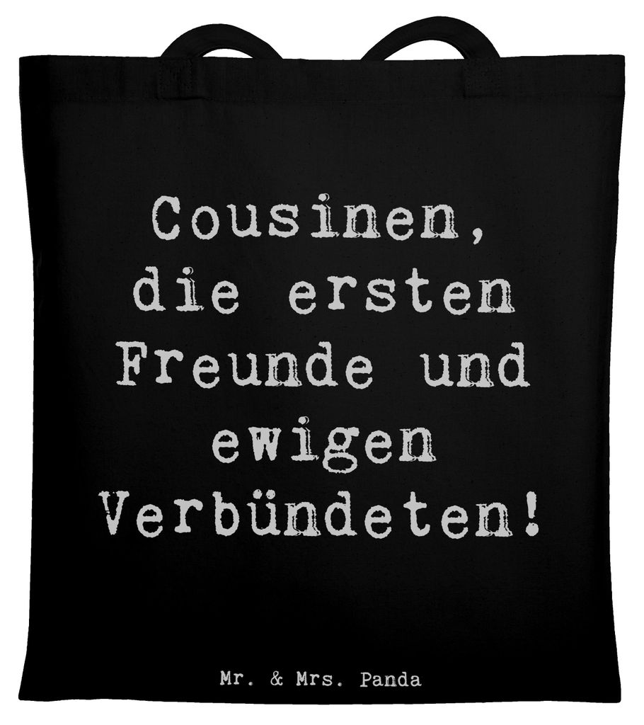 Mr. & Mrs. Panda Beutel Spruch Cousine Freunde - Schwarz - Geschenk, Schultasche, Uni Tasche, Verwandte, Erinnerungen, herzerwärmende Sprüche, Sh...