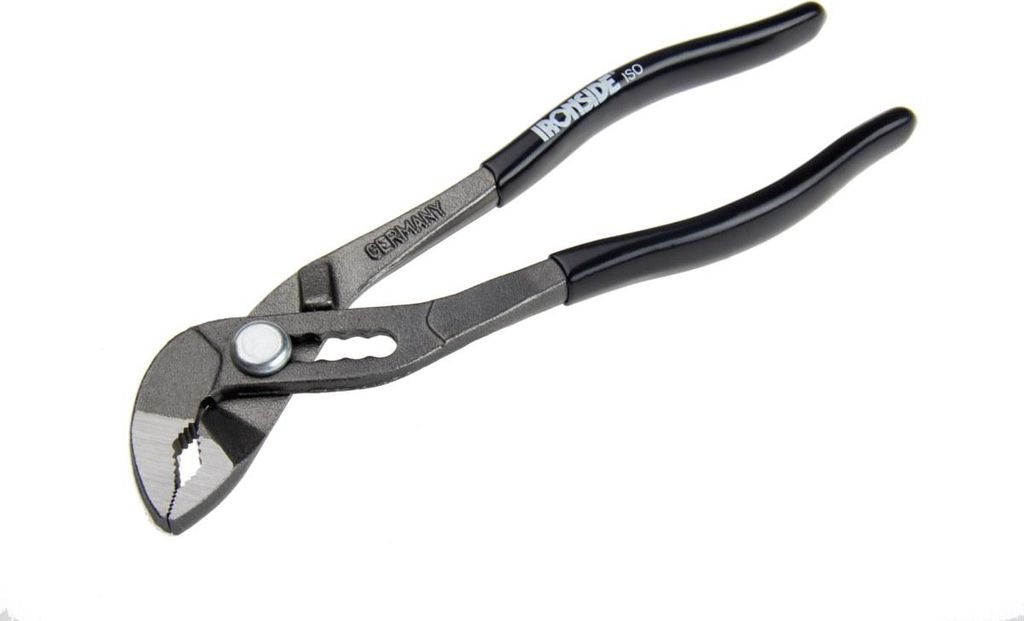 Rohrzange 170 mm mit 5-stufiger Einstellung aus Chrom-Vanadium-Stahl und Bohrung für Muttern
