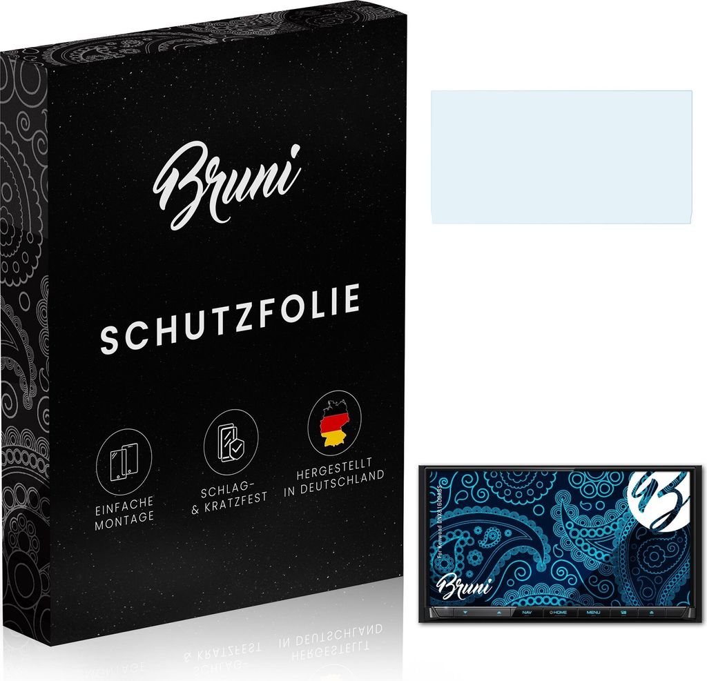 Bruni Basics-Clear 2x Schutzfolie kompatibel mit Kenwood DNX8160DABS Folie