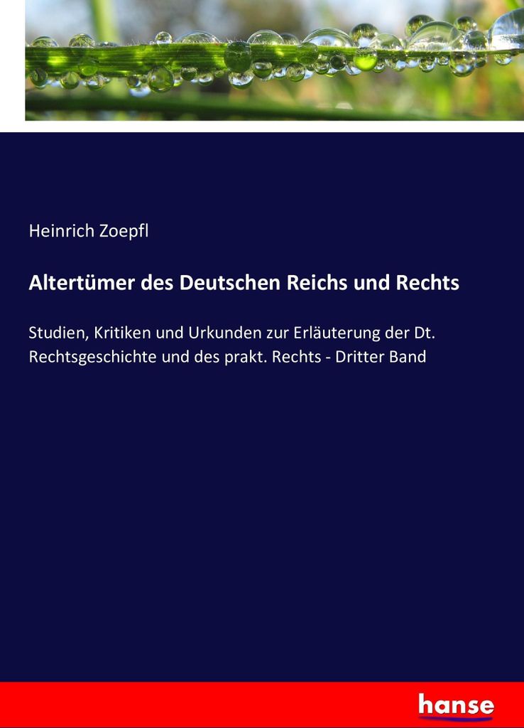 Altertümer des Deutschen Reichs und Rechts