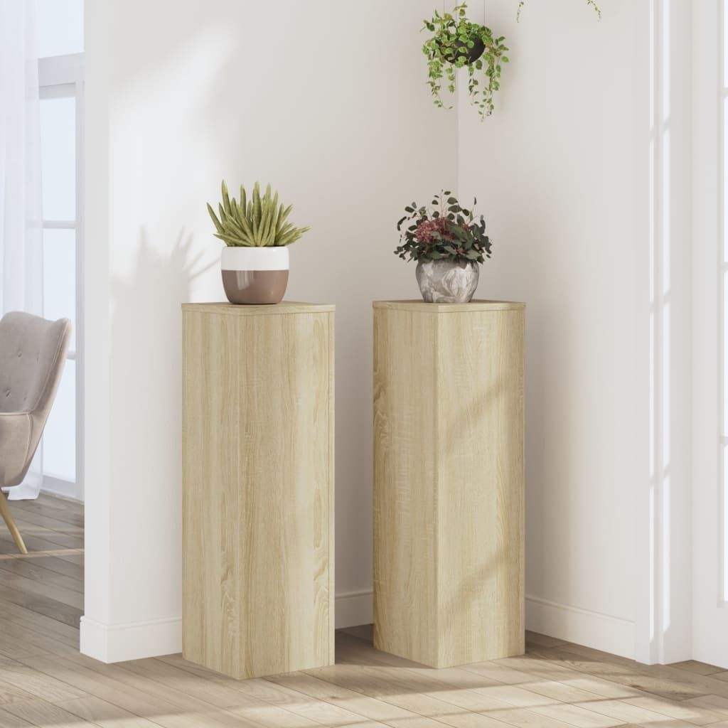 "2026 Promotion" Pflanzenständer - Hochbeet - 2 Stk. - Blumenkasten - Sonoma-Eiche 25x25x80 cm - Holzwerkstoff - Beete CC31183