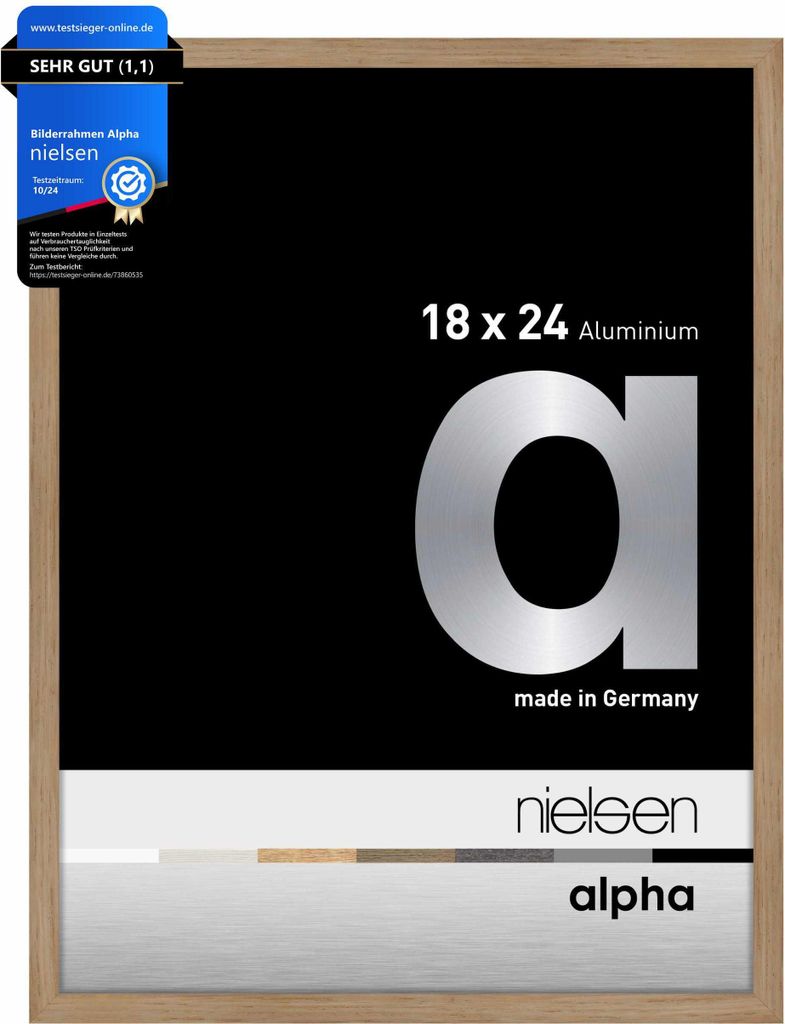 nielsen Aluminium Bilderrahmen Alpha, 18x24 cm, Eiche Produktbild 