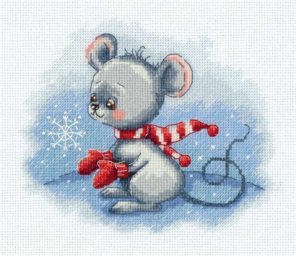 Klart Kreuzstichset "Warme Handschuhe" 19x16cm, Zählmuster