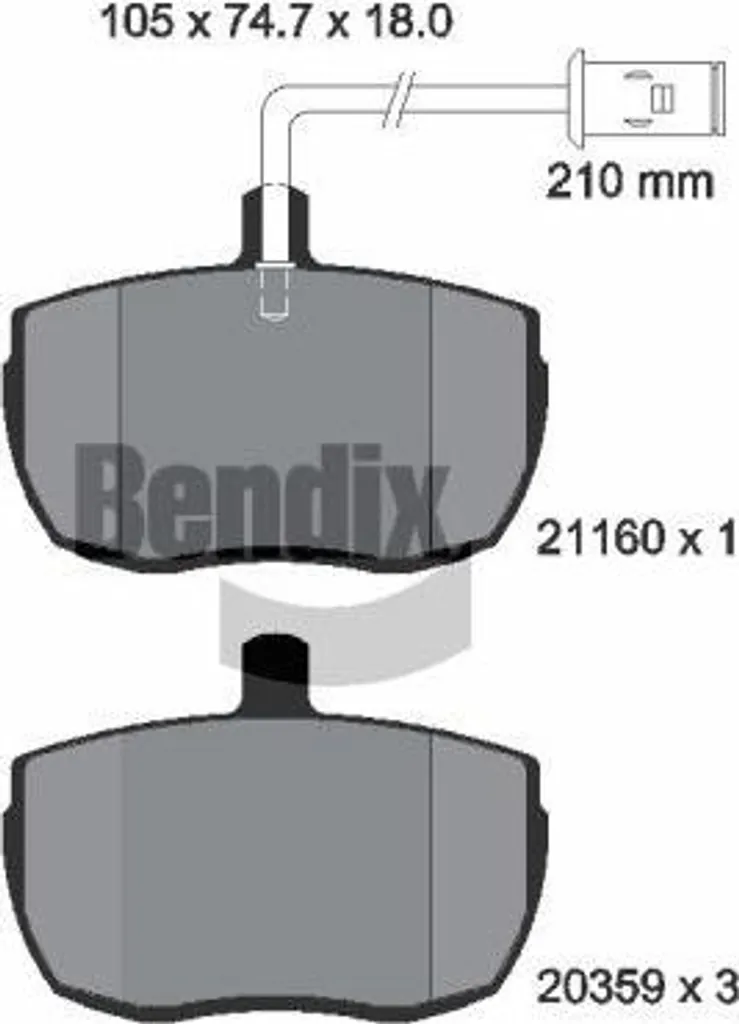 Plaquettes de frein à disque BENDIX BPD1757 pour Daily Discovery 7663999
