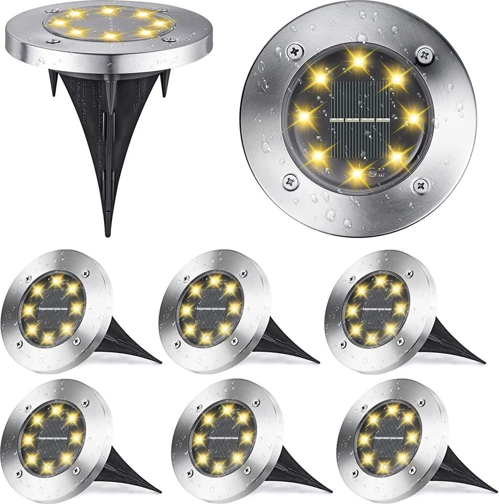 Forever 8 x LED Solarlampe Bodeneinbaustrahler Solar Produktbild 1