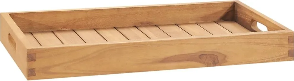 Grand Plateau Apéritif 60x35 en Teck Naturel - Plateau Repas