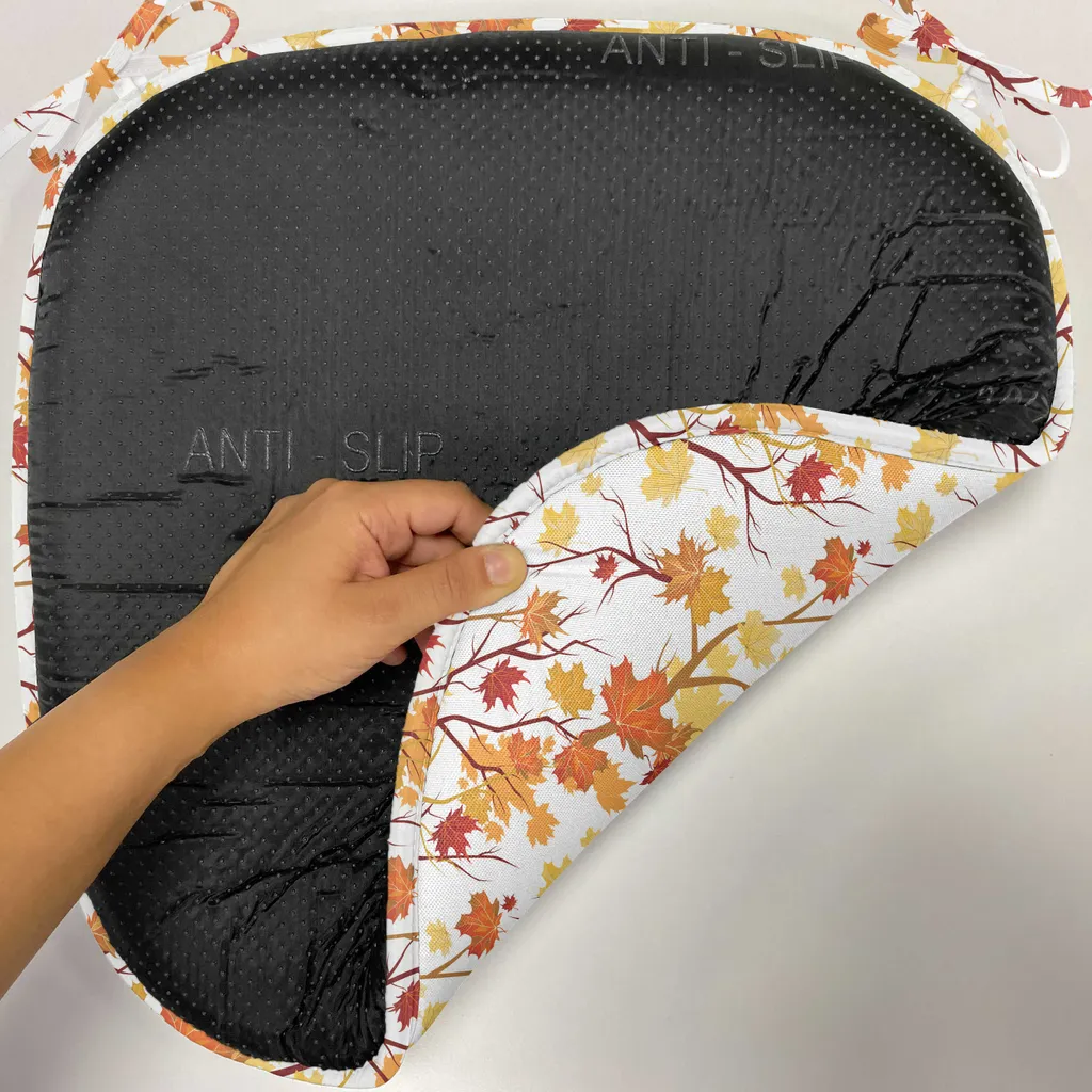 Coussin de Chaise Imperméable avec Attaches pour Cuisine Lot de 4 Orange