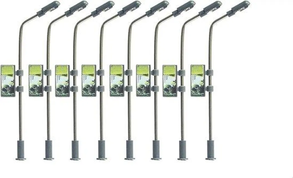 Lampadaires miniatures LED en métal pour décor de train HO et OO 1:87