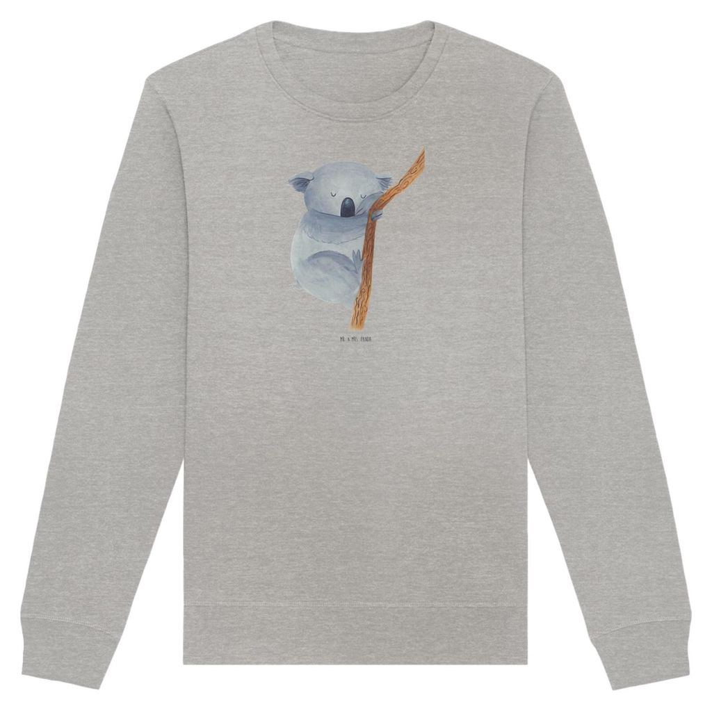 Mr. & Mrs. Panda Baumwoll Pullover Koalabär Größe XL - Heather Grey - Geschenk, schlafen, Pulli, Träumen, Sweater, Bär, Koala, Lustige Sprüch...