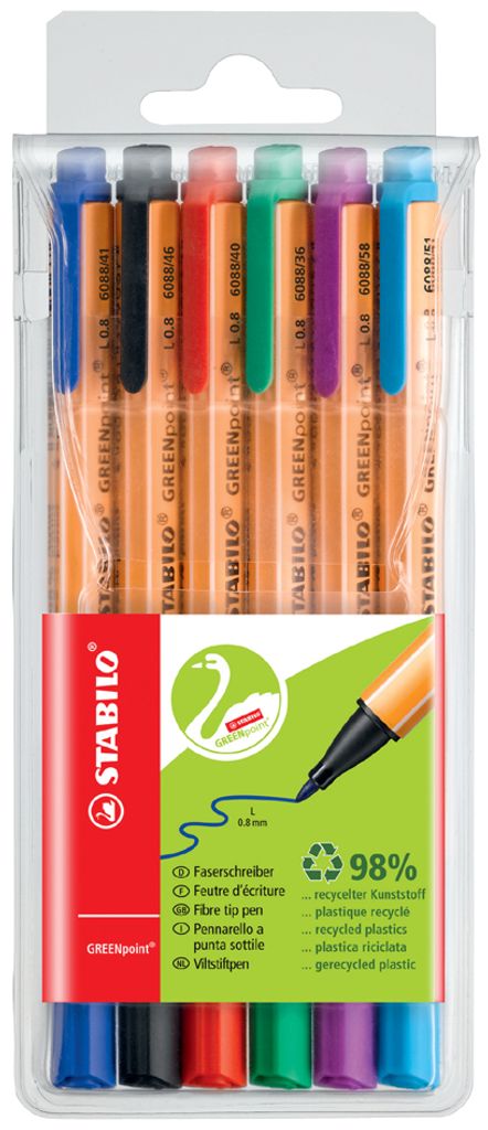 Umweltfreundlicher Filzstift - STABILO GREENpoint - 6er Produktbild 