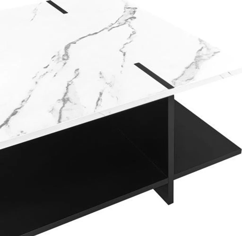 Table Basse Compacte Anti-Désordre avec Étagères pour Petit Salon - 6