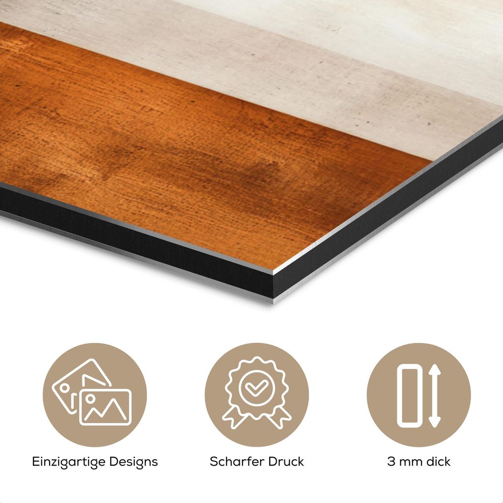 MuchoWow Wanddekoration Metall Metallbild Wandkunst 120x60 cm Abstrakt - Formen - Dunkelblau MuchoWow Aluminium Gemälde - Metalbilder