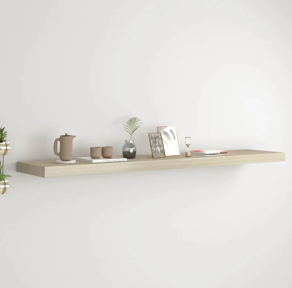 Scaffale Parete MDF Rovere 120x23,5 cm | Kit Montaggio Incluso