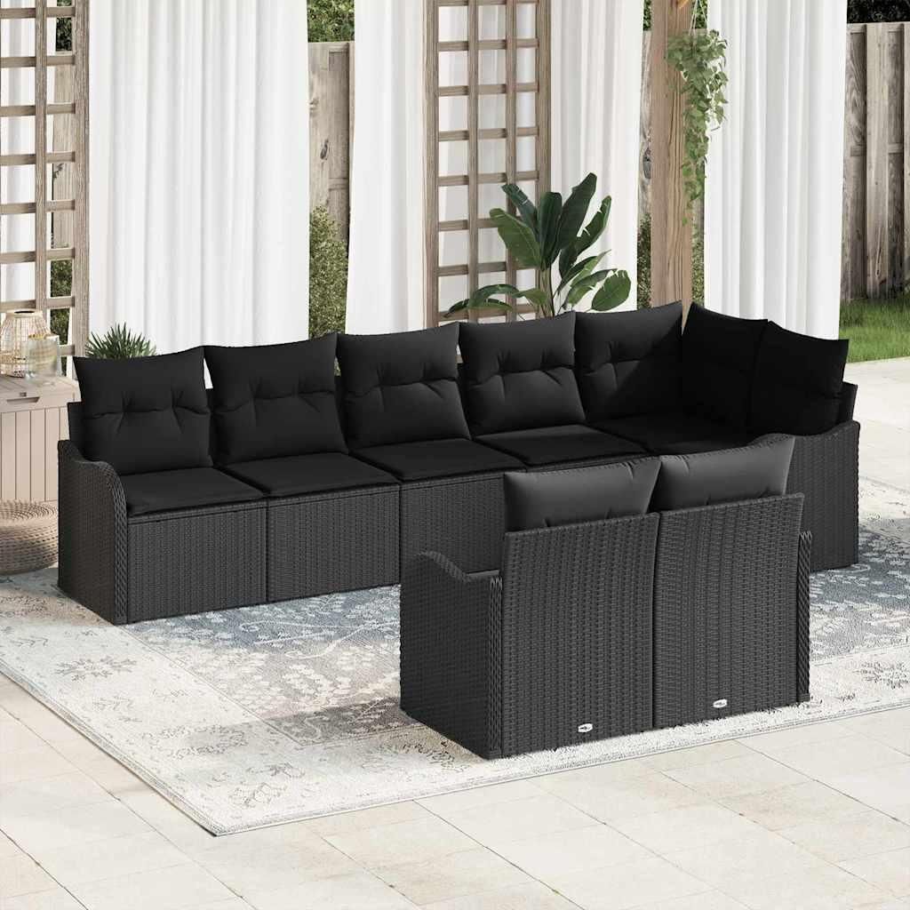 Maison Exclusive - Gartensofa-set 8 pcs Schwarz Poly-Rattan