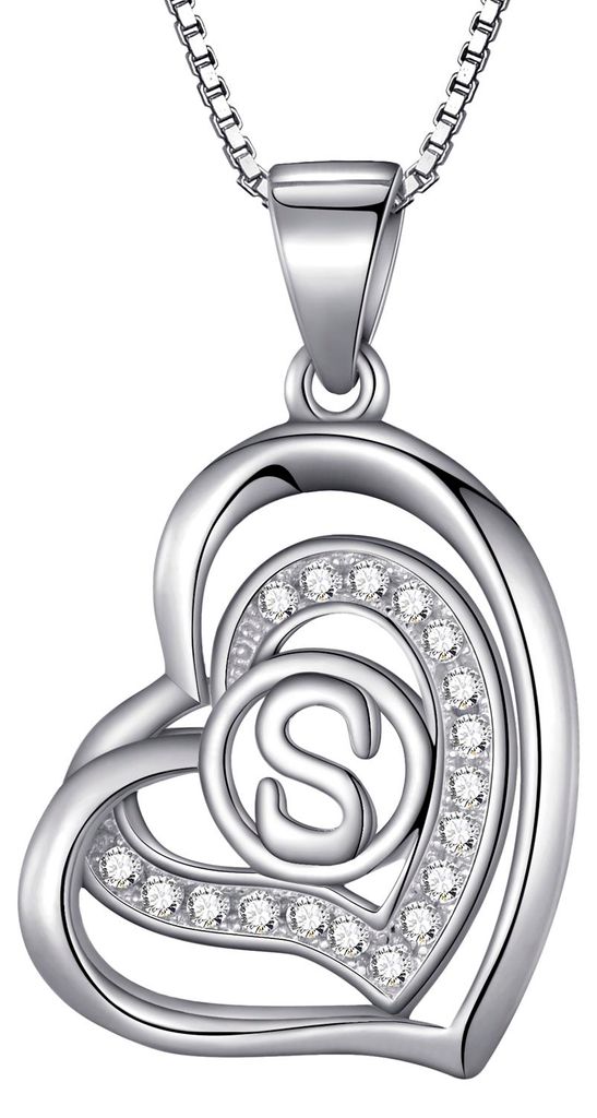 Morella® Damen Halskette Herz Buchstabe S 925 Silber Produktbild 