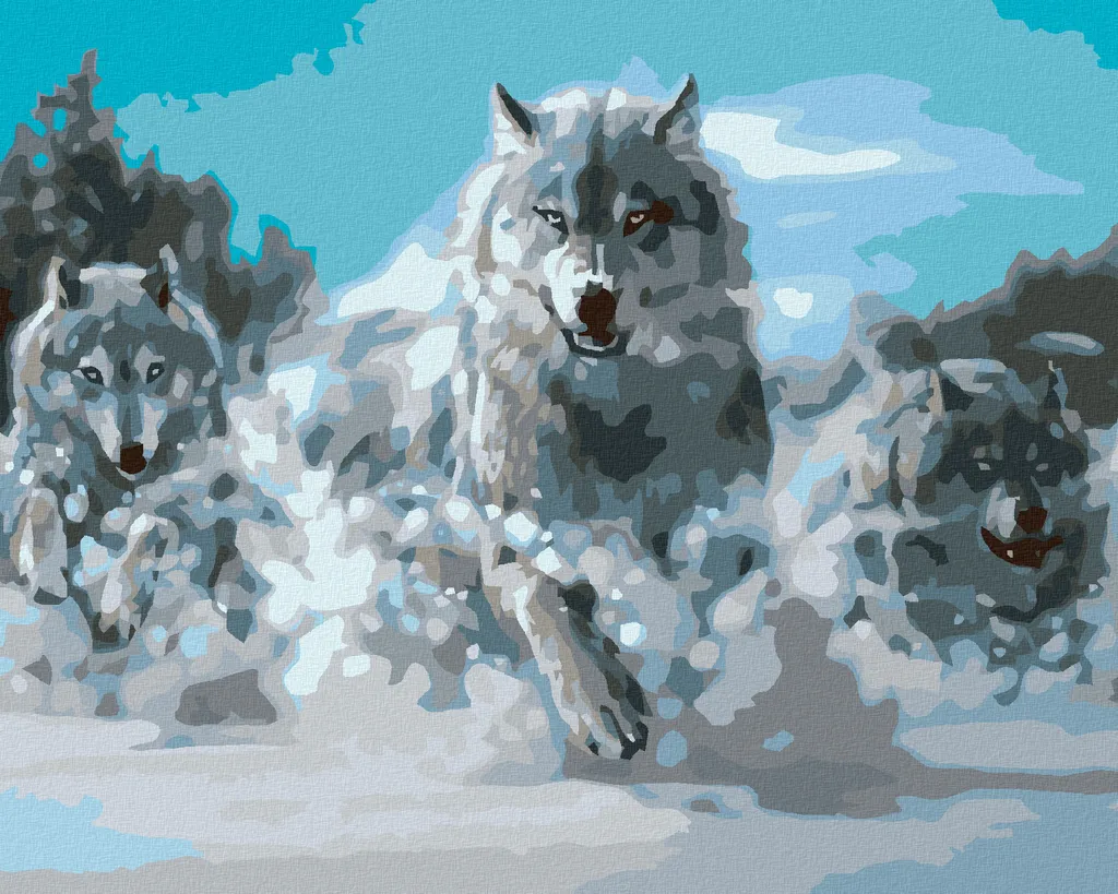 Pittura con Diamanti Zuty Lupi 40x50 cm - Hobby Creativo Antistress