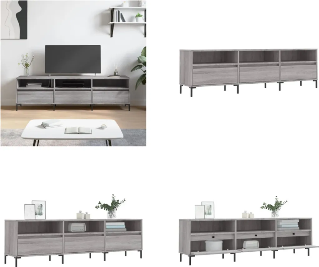 Mobile TV vidaXL Grigio Sonoma 150x30x44,5 cm | Supporto TV Robusto
