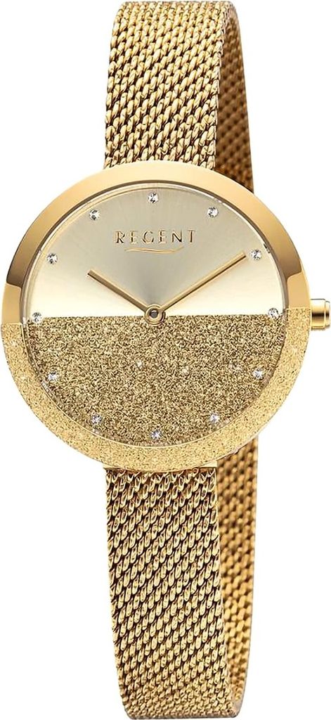 Regent Metall Damen Uhr Armbanduhr Quarz gold Metallarmband D2UR2212544
