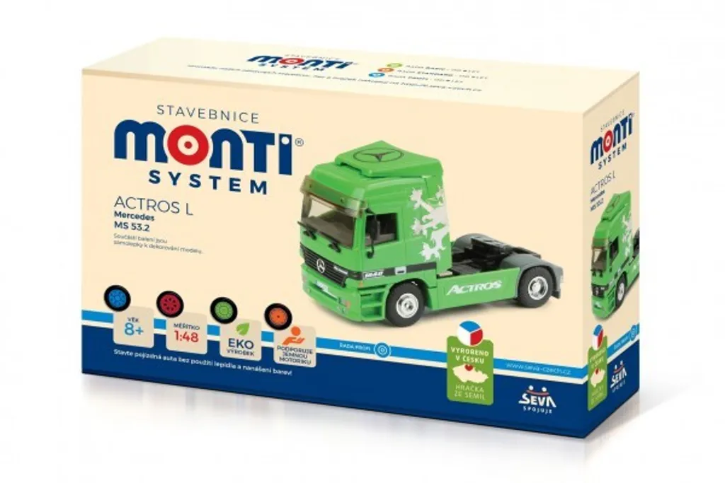 Maquette Actros L 1:48 facile sans colle Monti System MS 53.2 vert kit