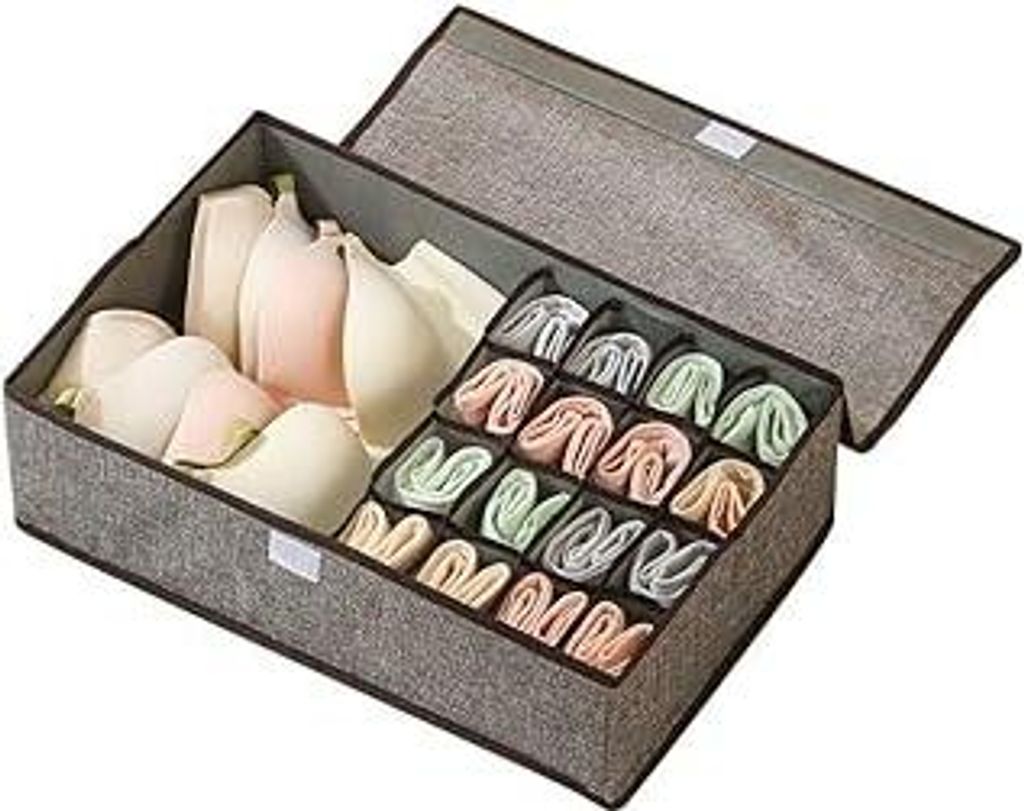 Generisch Kleiderschrank Organizer mit 17 Fächern – Faltbare Aufbewahrungsbox für Kleidung, Unterwäsche & Accessoires – Platzsparende Schubl...