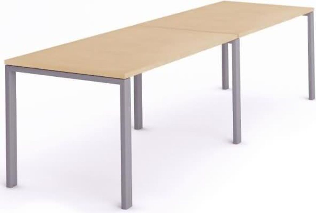 Mehrfacharbeitstisch Total BxTxH 320x80x73cm Gestell grau Platte Melamin buche.