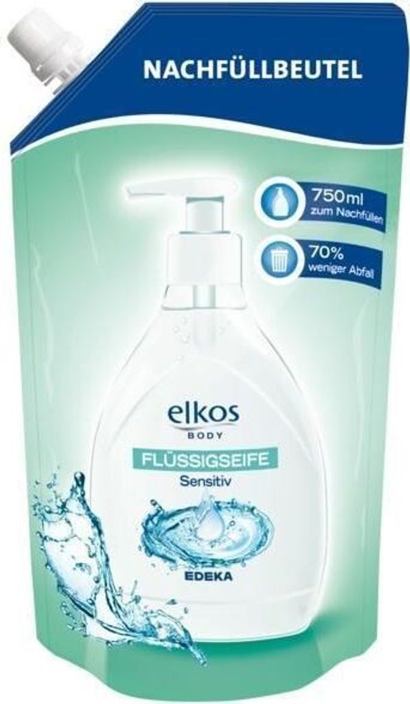 EDEKA elkos Flüssigseife Sensitiv Nachfüllbeutel 750ml Produktbild 