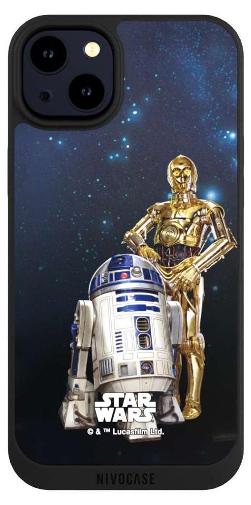 NIVOCASE Handyhülle für Apple iPhone 14 Plus Hülle NIVOpure Case Schwarz Star Wars Weltall R2D2