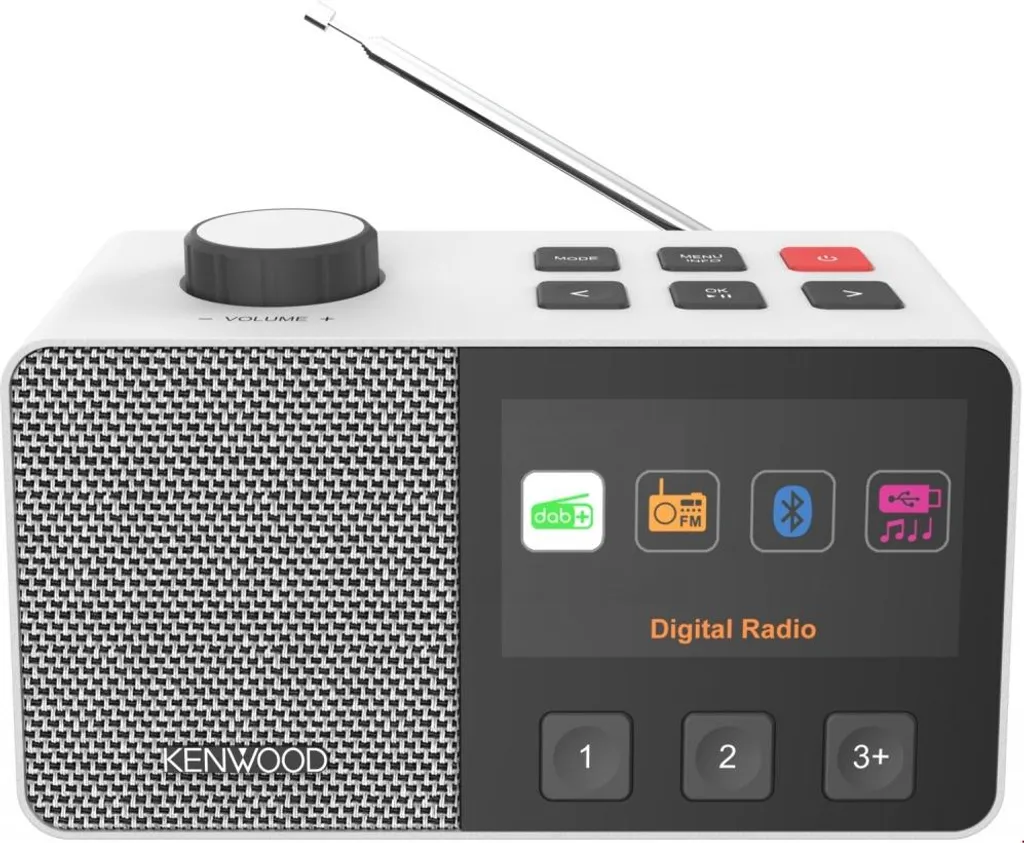 Kenwood CR-M70DAB-W Radio Digitale DAB+ Bianca - Display XL e Bluetooth