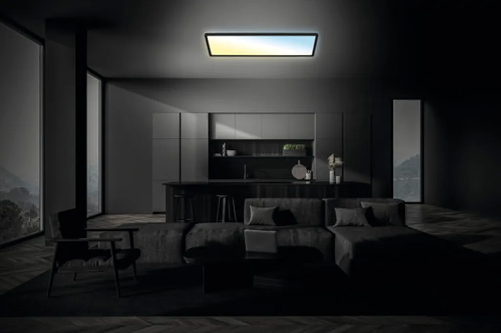 Panneau LED Dimmable 24W Noir CCT à Télécommande avec Effet de Rétroéclairage - 12