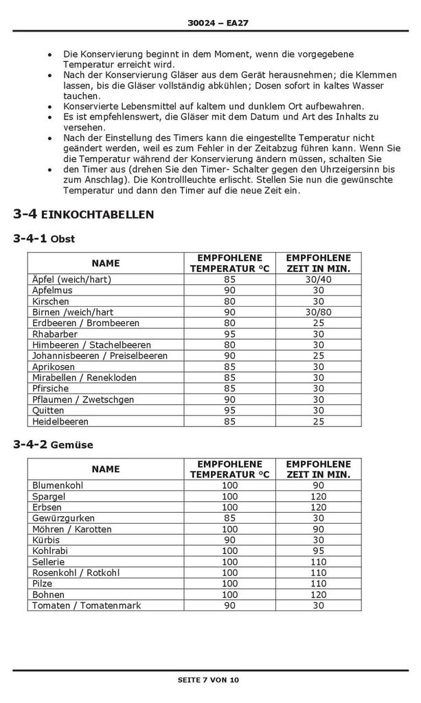 Einkochautomat EA27 mit Timer und Alarm Einkochautomaten